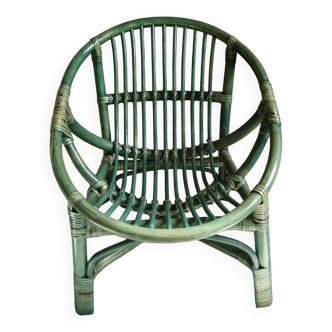 Children's rattan shell armchair