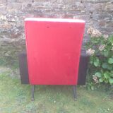 Vintage rockabilly chair in red and black skai