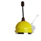 Yellow ribbed glass pull down hanging lamp 1970s