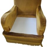 Pair of vintage gold velvet armchairs - excellent condition