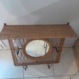 Coat rack dressing room vintage rattan year 50