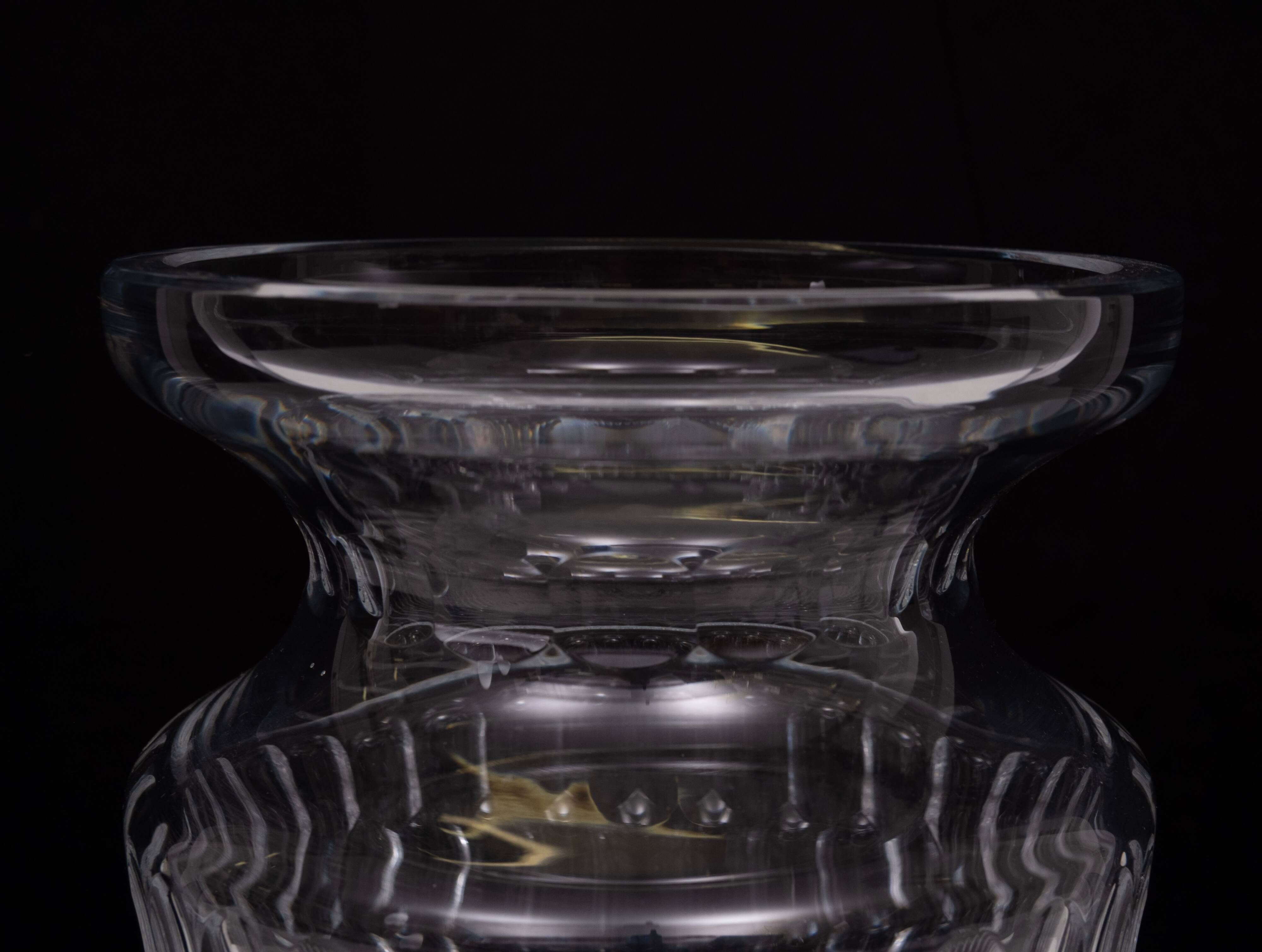 Large Cut Crystal Glass Vase 1960s Belgium