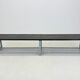 Vintage industrial metal & wood slatted bench, 1950's