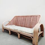 Vintage pink rattan bamboo lounge set ‘Boho-style’
