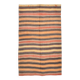4x7 Kilim Terracotta Red & Orange Striped Turkish Vintage Kilim Rug