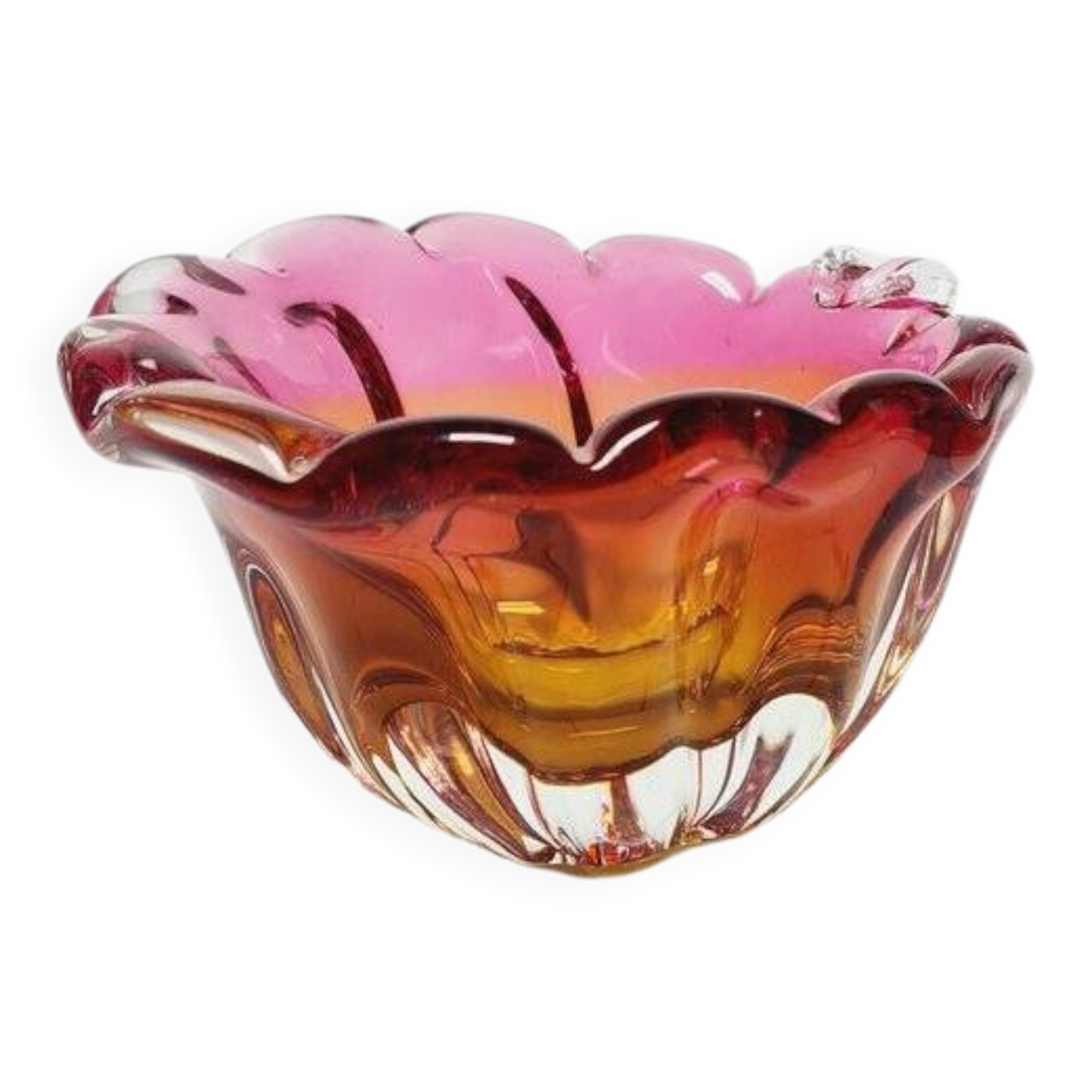 Decorative bowl by J. Hospodka for Chribska Glassworks, Czechoslovakia, 1960s