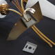 Brass and painted glass socnce 1950