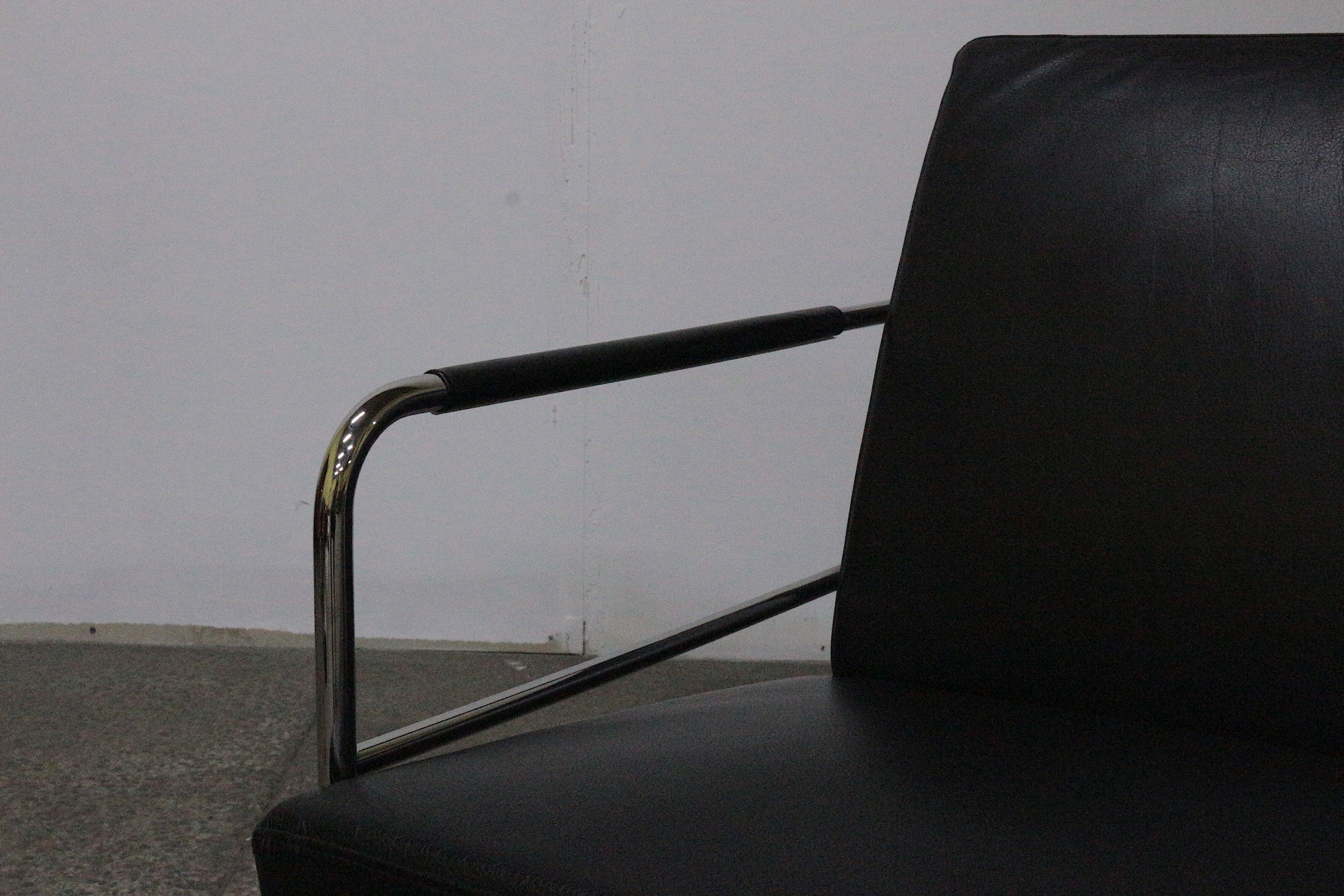 Leather & chrome sofa by Gunilla Allard, Sweden 1994