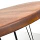 Table à manger ronde en teck avec pieds en acier, 1986