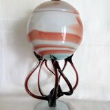 Globe vase with Murano glass lid