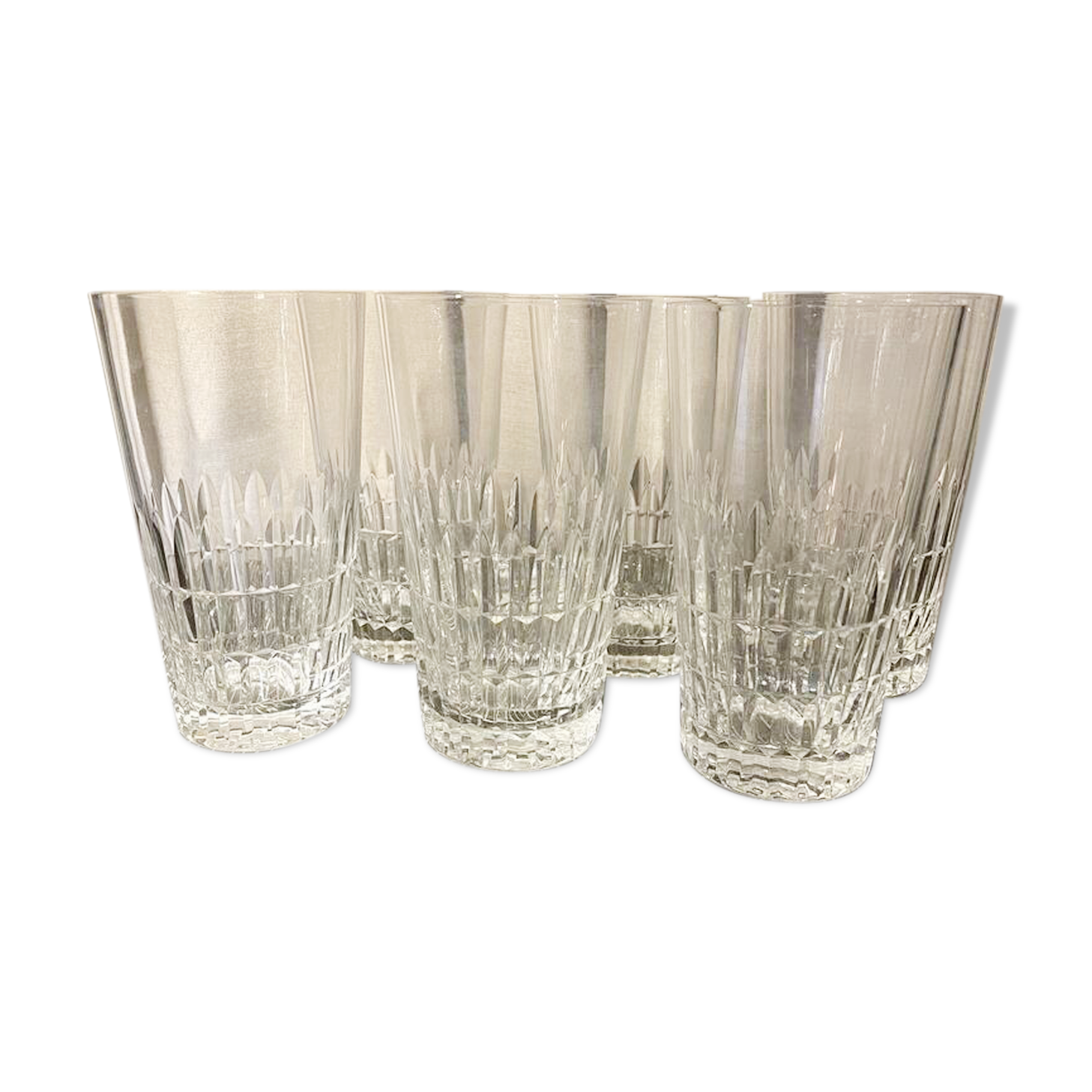 Set of 6 daum crest crest long drink orangeade glasses