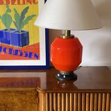 Space Age orange glass table lamp base, Italy 1960s