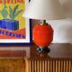 Space Age orange glass table lamp base, Italy 1960s