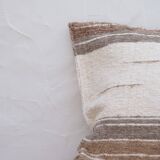 Housse de cousin beige - artisanale tissé main en coton recyclé