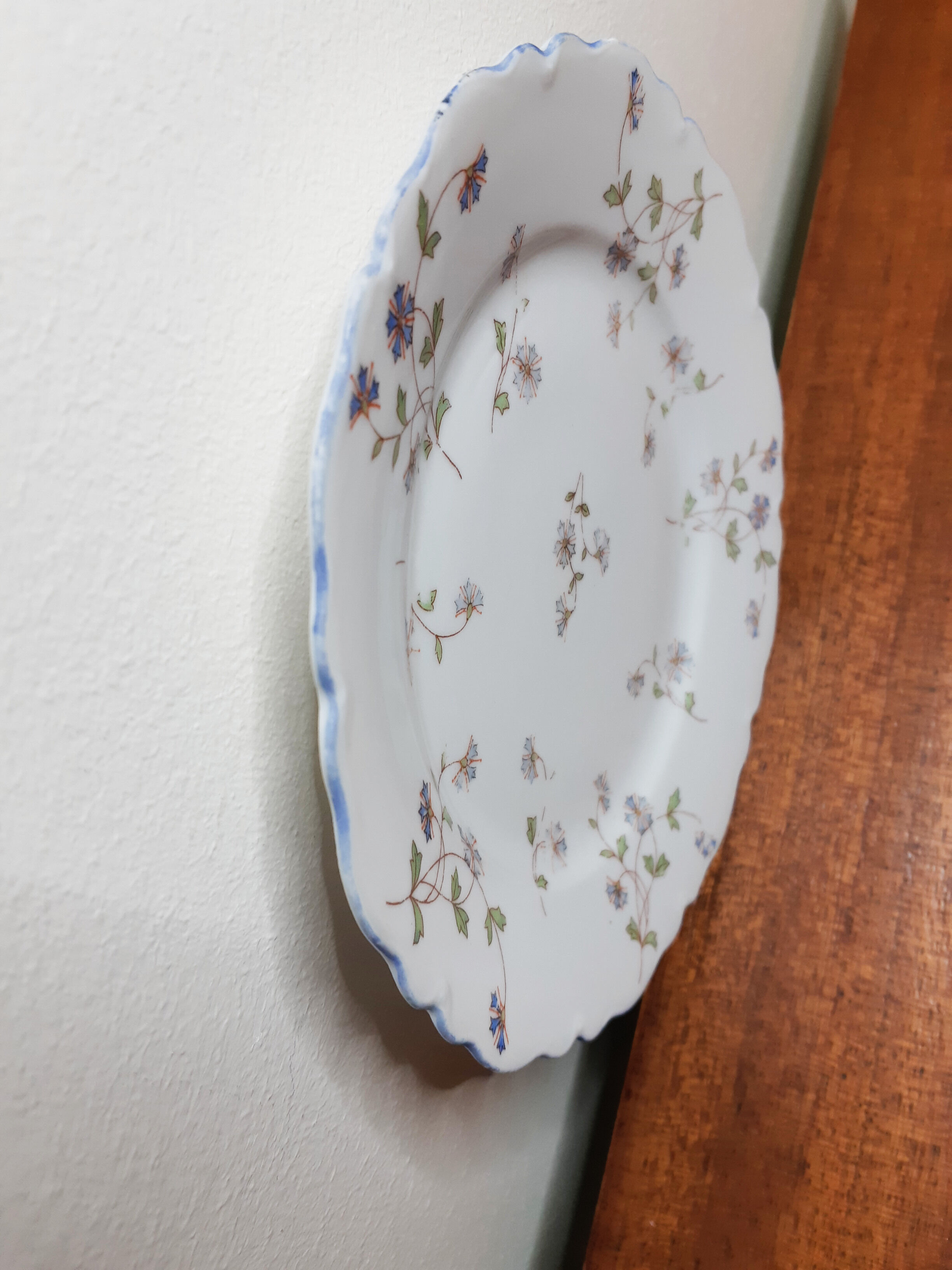 Set of 3 dessert plates o & eg royal austria barbeaux decor 1884-1918