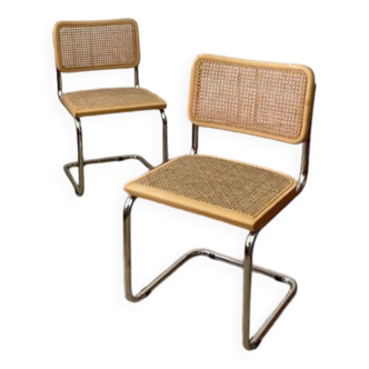 Chaise Breuer cannage et bois clair