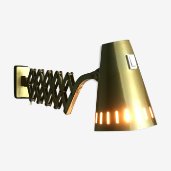 Brass accordion wall lamp