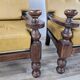 1980s leather and solid wood armchairs