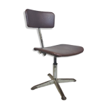 Vintage skai/metal adjustable industrial office chair (40s)