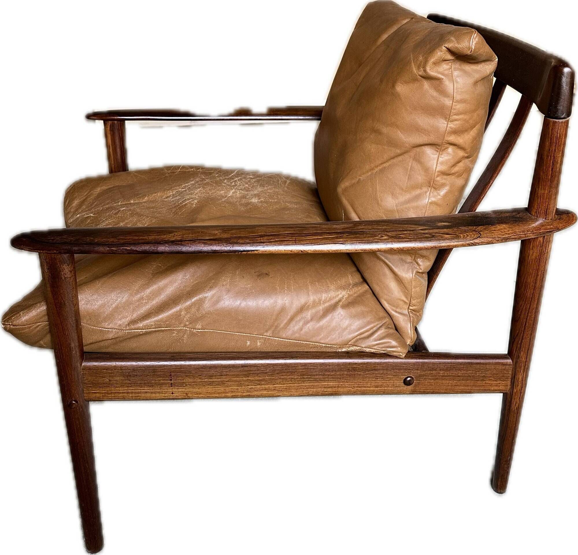 Grete Jalk leather armchair for Poul Jeppesen "PJ56"