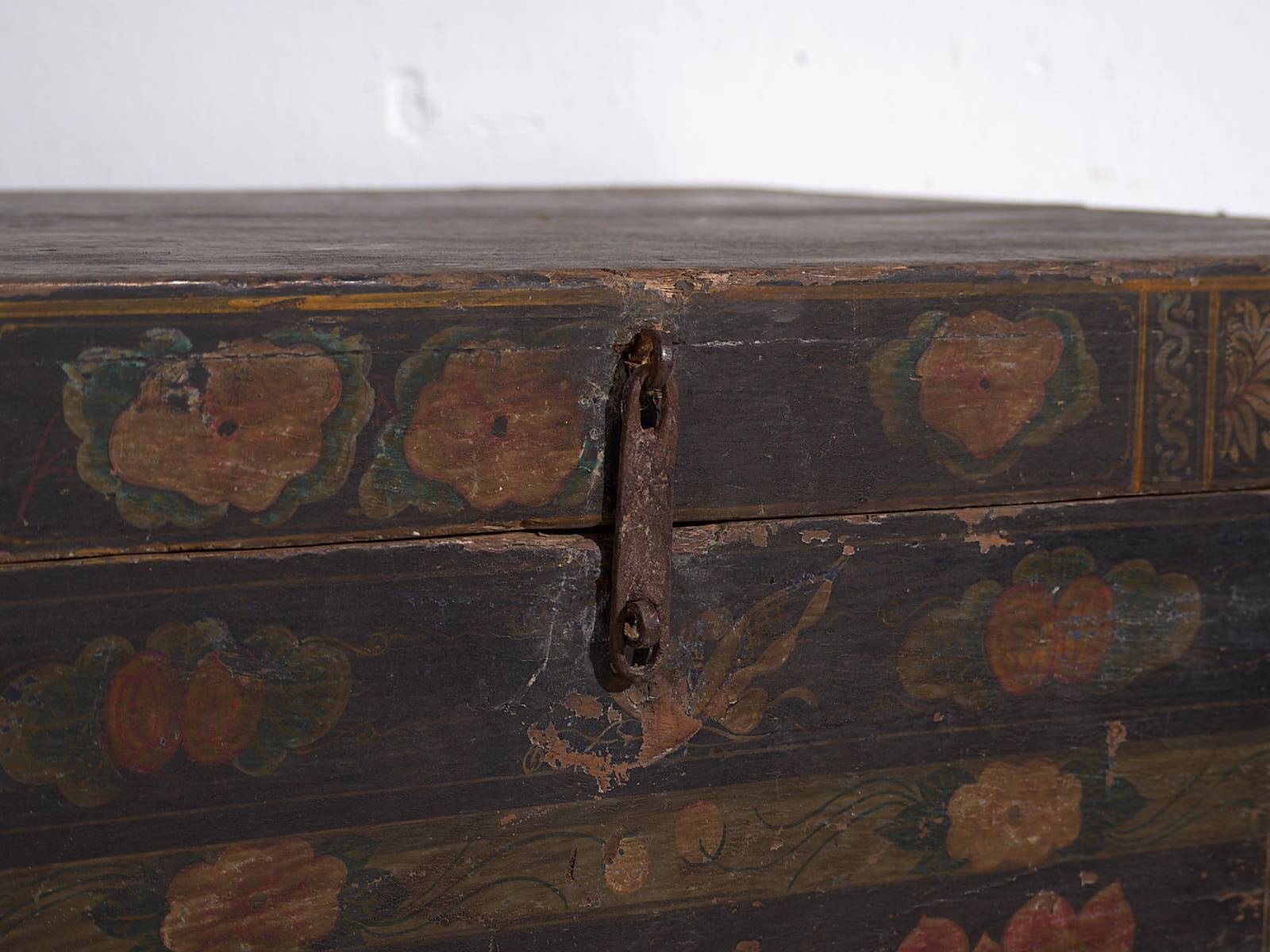 Antique opera chest with lotus flowers, China, circa 1900