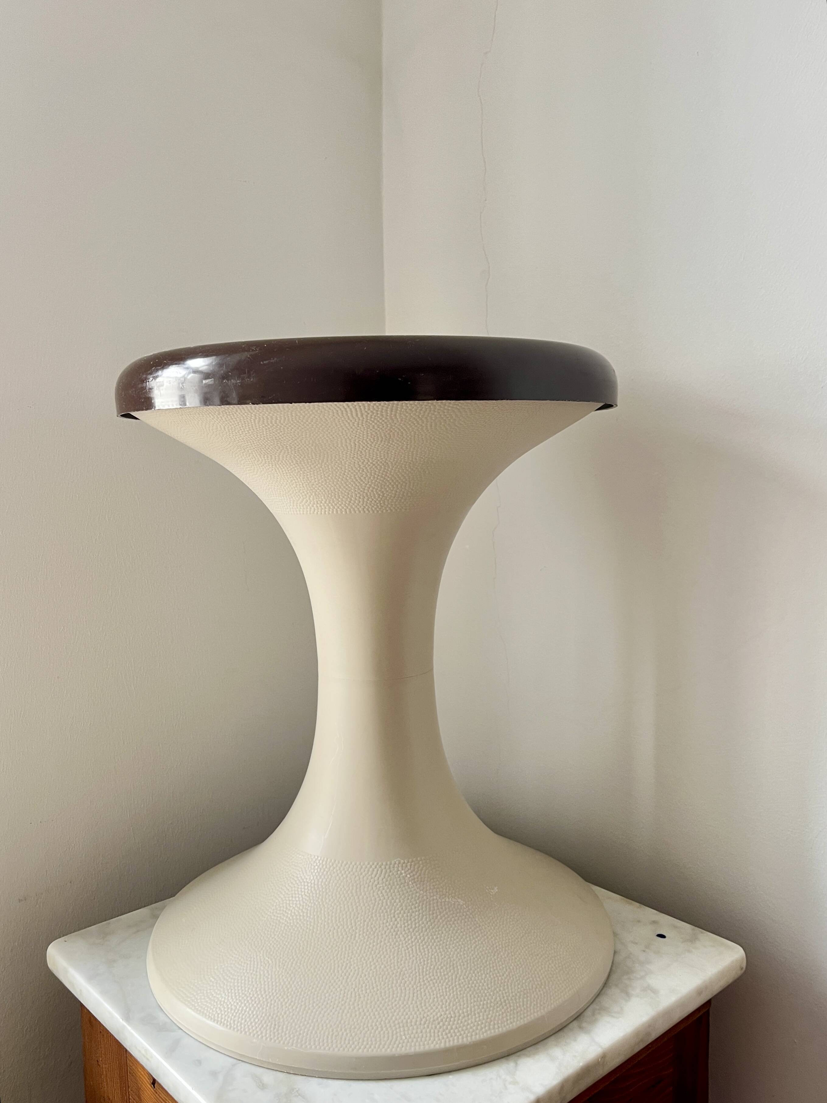 Vintage GDR Space Age brown plastic Tulip Stool, 1960s