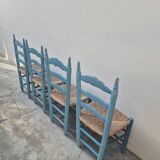 4 chaises paillées anciennes de style provençale