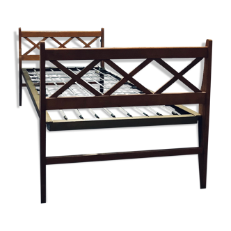 Bed or bench 1 place vintage with crosses of the 50s