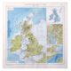 Vintage map of Great Britain and Ireland 43x43cm from 1950.