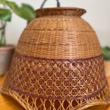 Vintage rattan wicker pendant lamp