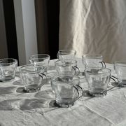 Lot de 9 tasses italiennes vintage à anse en métal