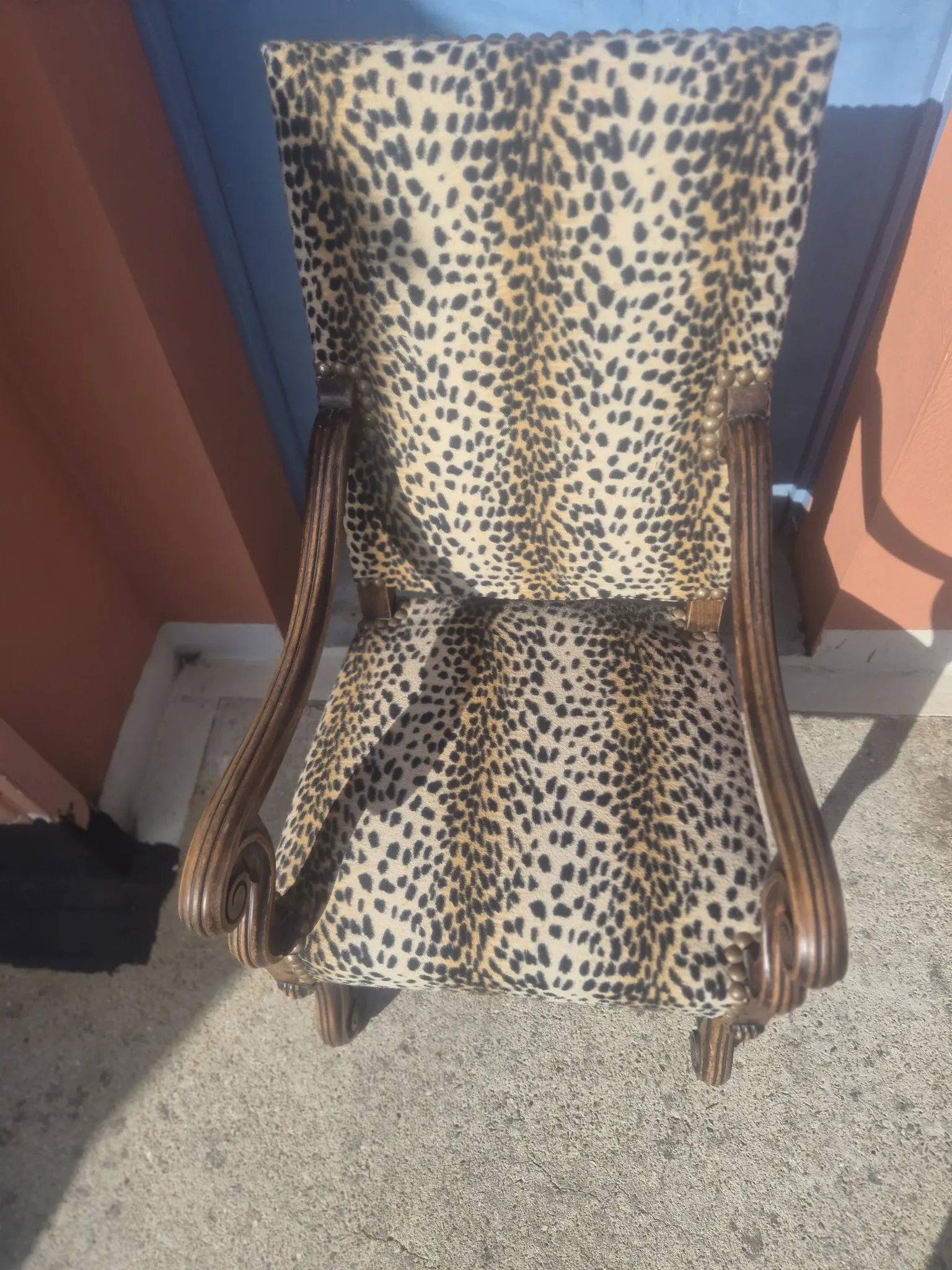 Vintage leopard armchair