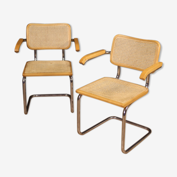 Pair of Italian design chairs Marcel Breuer 1980