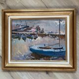 Old signed painting Oil on canvas dimensions: height -44cm- width -53cm-