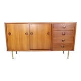 William watting wallnut & brass sideboard for fristho, 1955, denmark