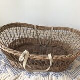 Ancient wicker, rattan couffin