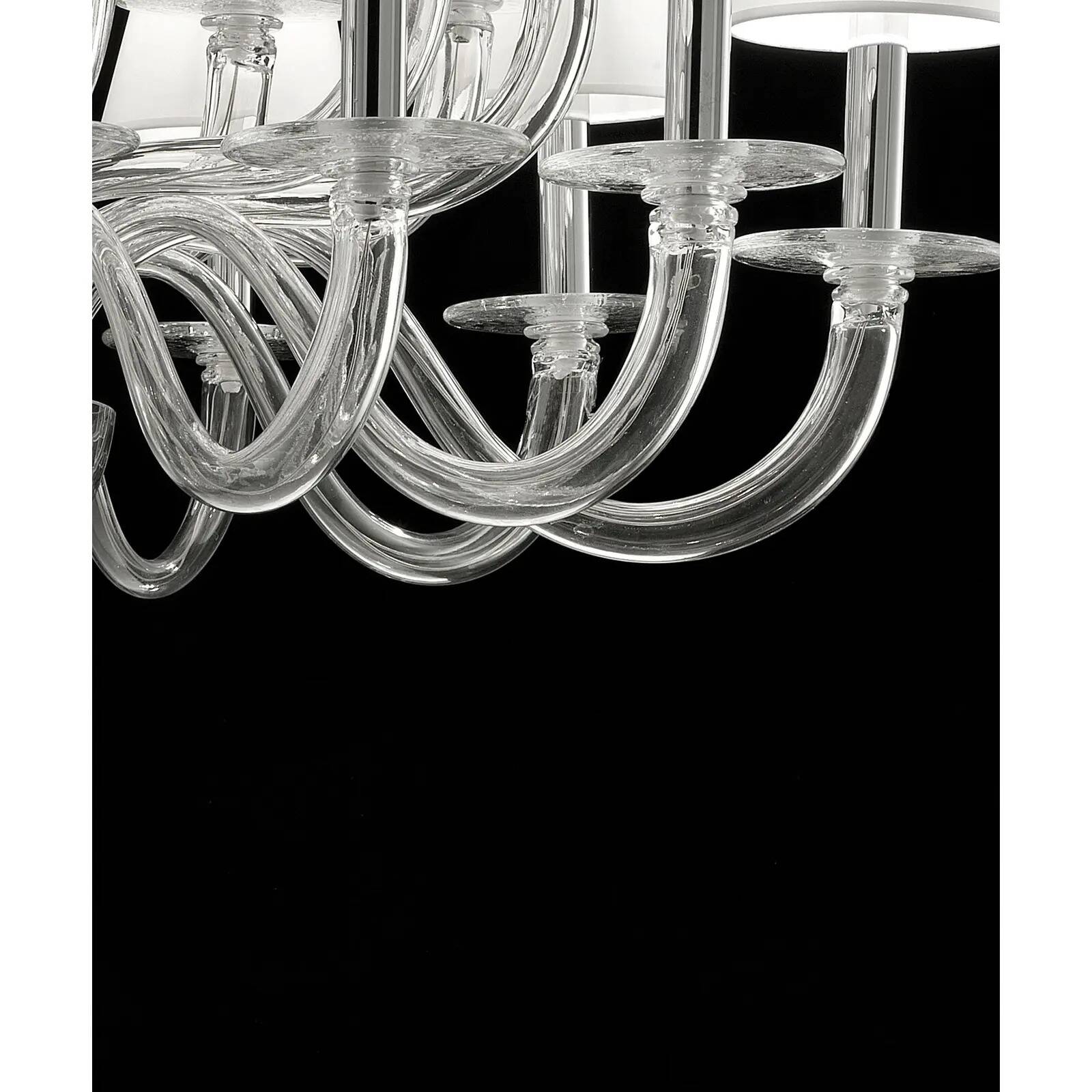Monumental Modern Transparent Murano Glass Chandelier