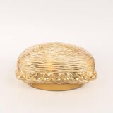 Pairs of amber glass wall lights in the shape of a fingerprint, Germany, 1970s.