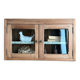 Small antique wall display cabinet in walnut.