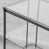 Carrello in metallo con ripiani in vetro anni ’60 vintage modernariato