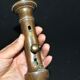 Antique push candle holder, 18th century gilded carved bronze candlestick.