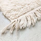 Berber carpet beni ouarain unbleached plain with large diamonds engraved 254x157m