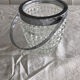 Vintage cut glass and chrome steel ice bucket