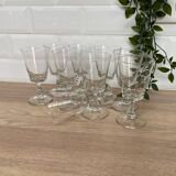 Set of 9 white wine glasses