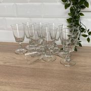 Set of 9 white wine glasses