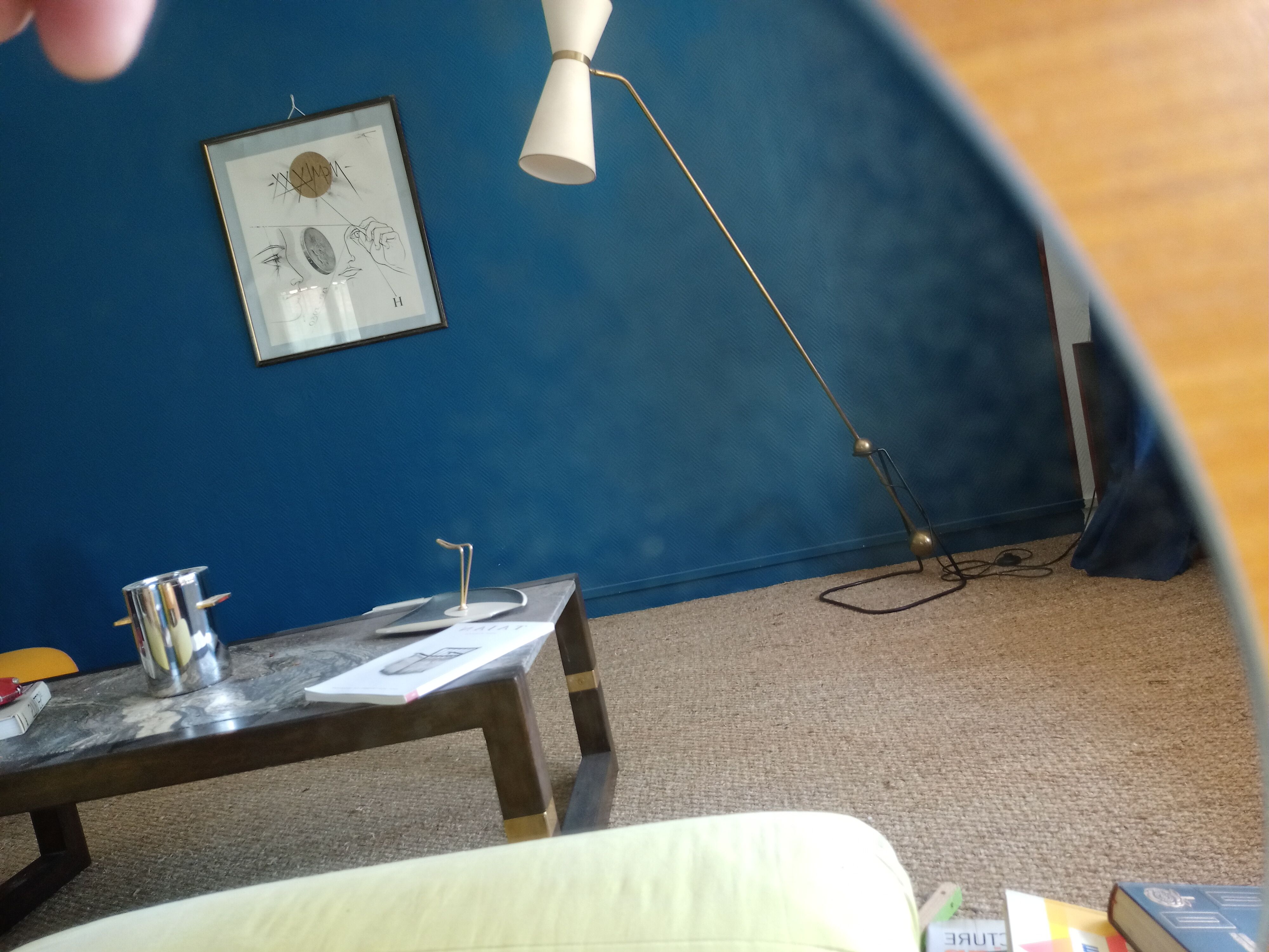 wall mirror on golden oak from the 60s 70x60cm