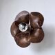 Pair of wooden flower wall lights from the 1970s.