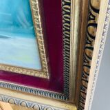 Large HST painting depicting a floral bouquet signed Lina Pont (?)