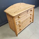 Scandinavian pine wood chest of drawers, 1980s