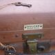Green cardboard suitcase